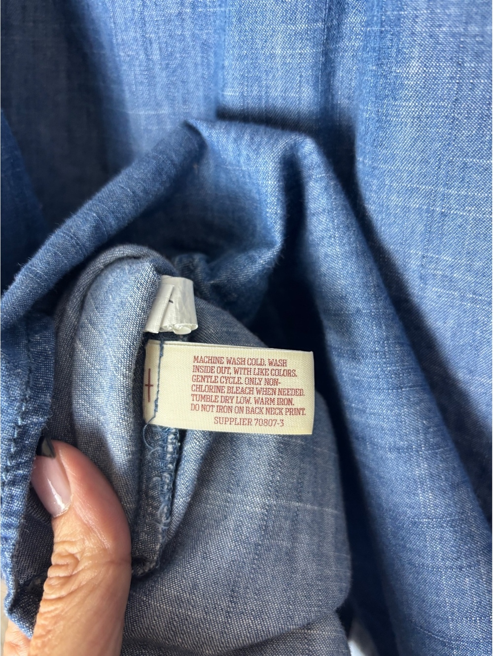 Arizona Jeans Chambray Button Front Shirt Women’s Medium Western Cotton Top - Picture 6 of 8